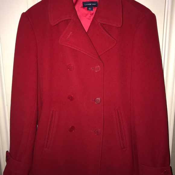 EUC 100% wool Land’s End Pea Coat - Picture 1 of 3